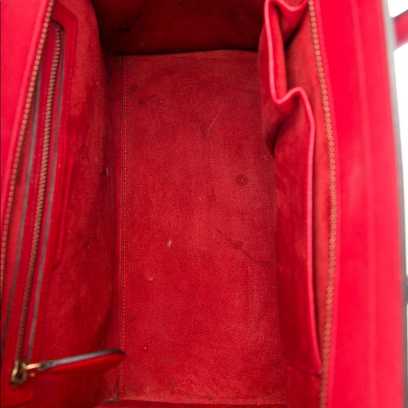 (SOLD) Red Celine Mini Luggage Tote - Picture 5 of 10